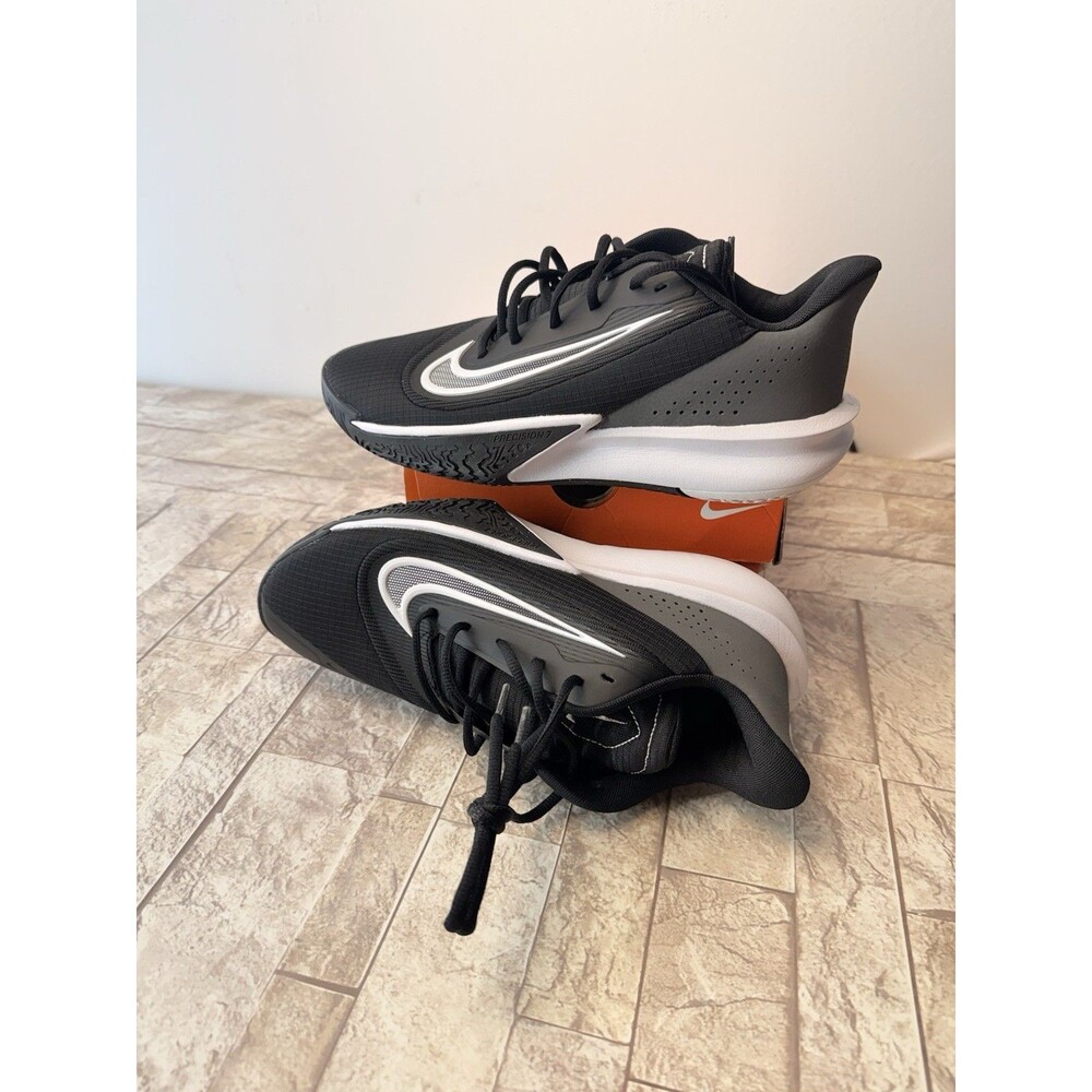 Nike Precision 7 Basketball Shoes Men's 8.5/ Women's 10 Black White Grey - Picture 3 of 16